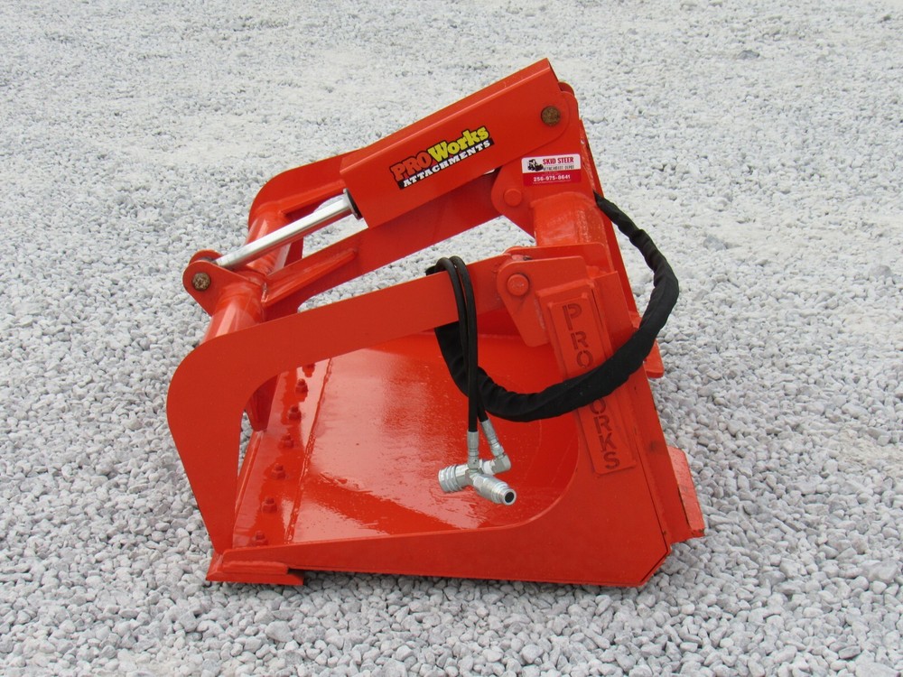 48" Solid Bottom Bucket Grapple Attachment Fits Skid Steer Quick Attach Kubota