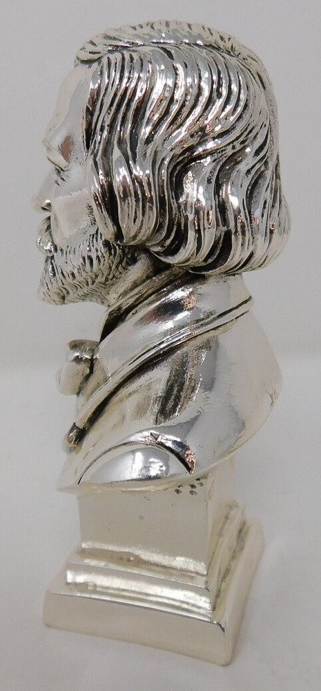 Solid 800 Silver Giuseppe Verdi 4.5" Statuette Italian 202 grams Composer Bust