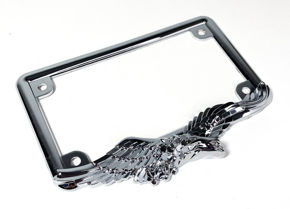MOTORCYCLE Chrome American Eagle License Plate Tag Frame Holder