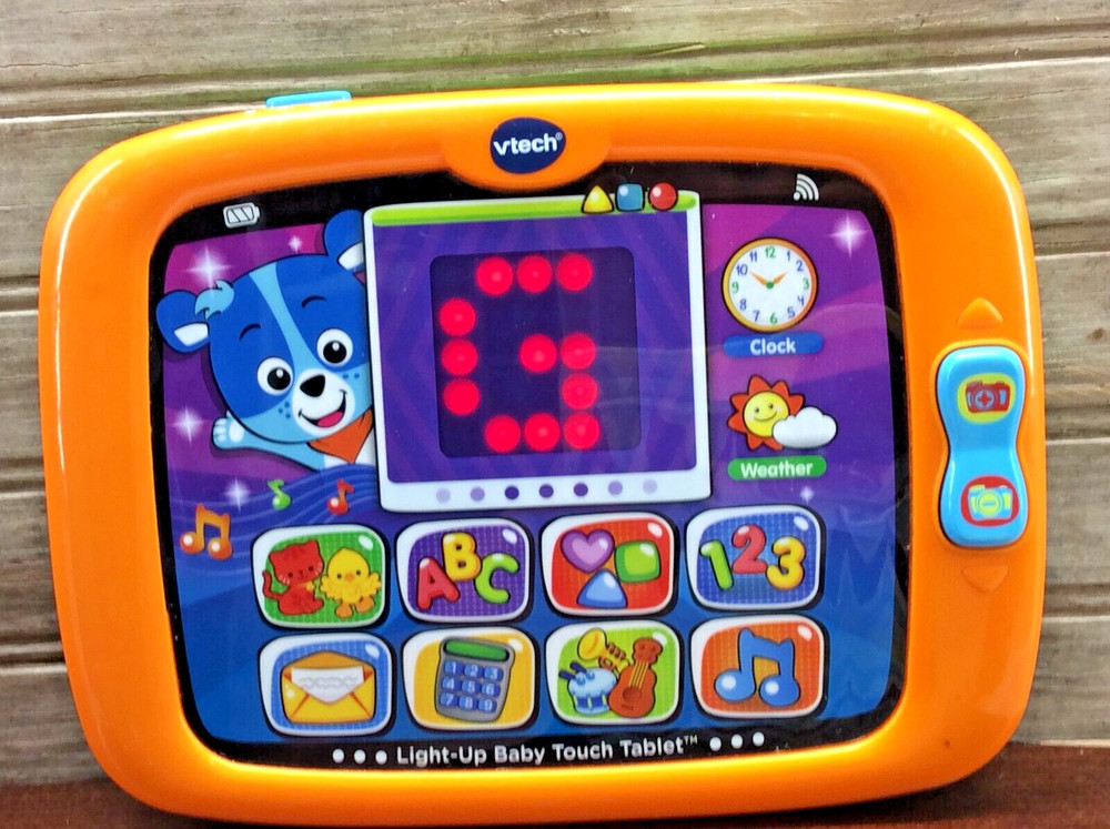 Vtech Light-Up Baby Touch Tablet Pre-School Learning Kids Tablet TESTED WORKING!