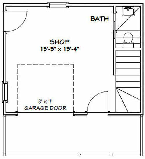 20x16 Tiny House -- PDF Floor Plan -- 292 sq ft -- Model 2