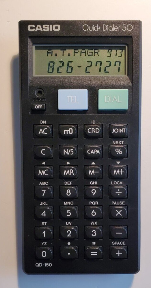 Casio Quick Dialer 50 With Case QD-150 Tested & Works, Vintage