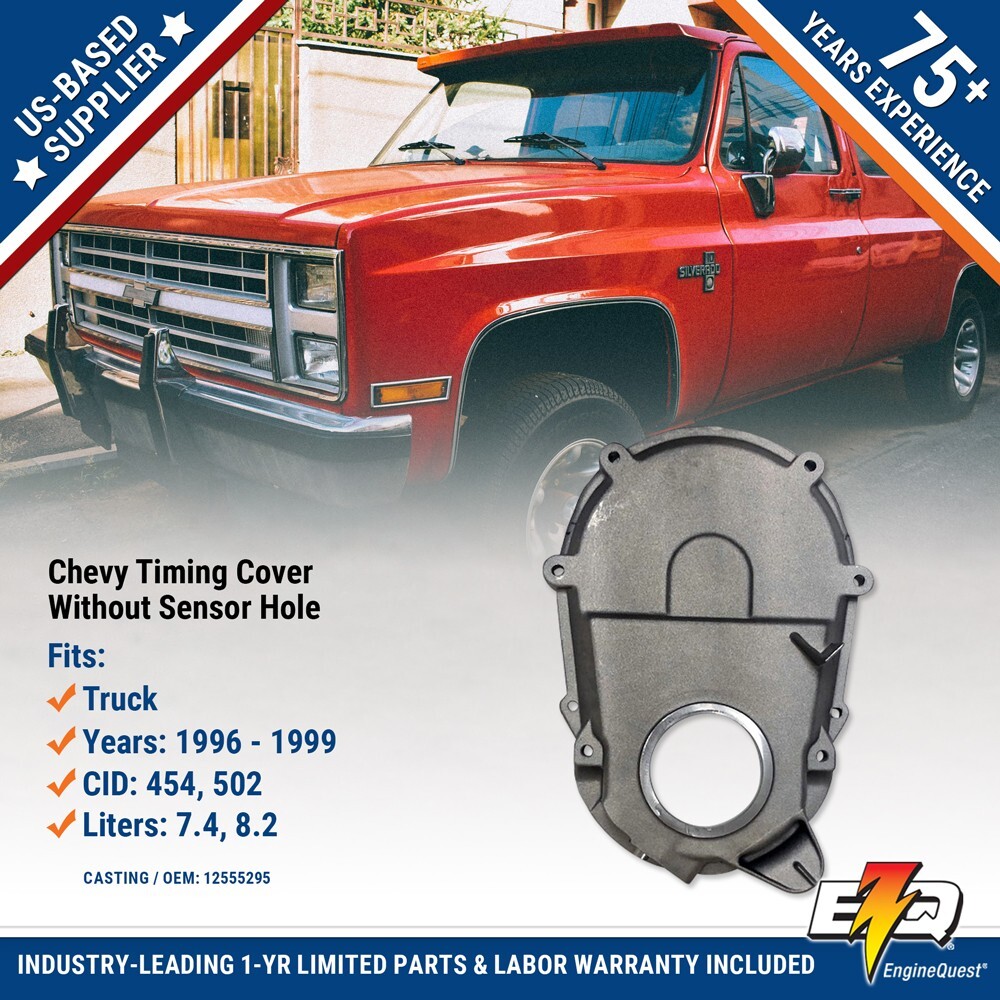 Chevrolet 7.4L & 8.2L 454 & 502 CID Timing Cover Without Sensor Hole