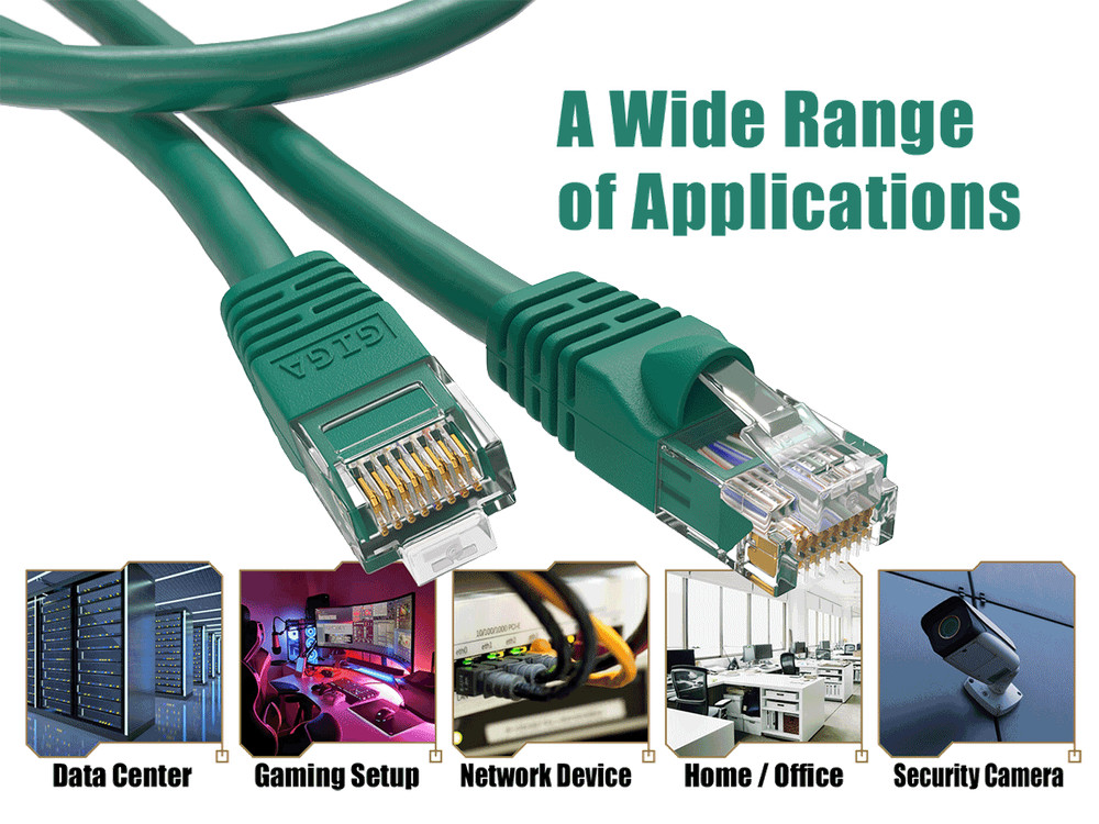 5ft Cat6 UTP Ethernet Network Patch Cable Snagless 24AWG Bare Copper, Green