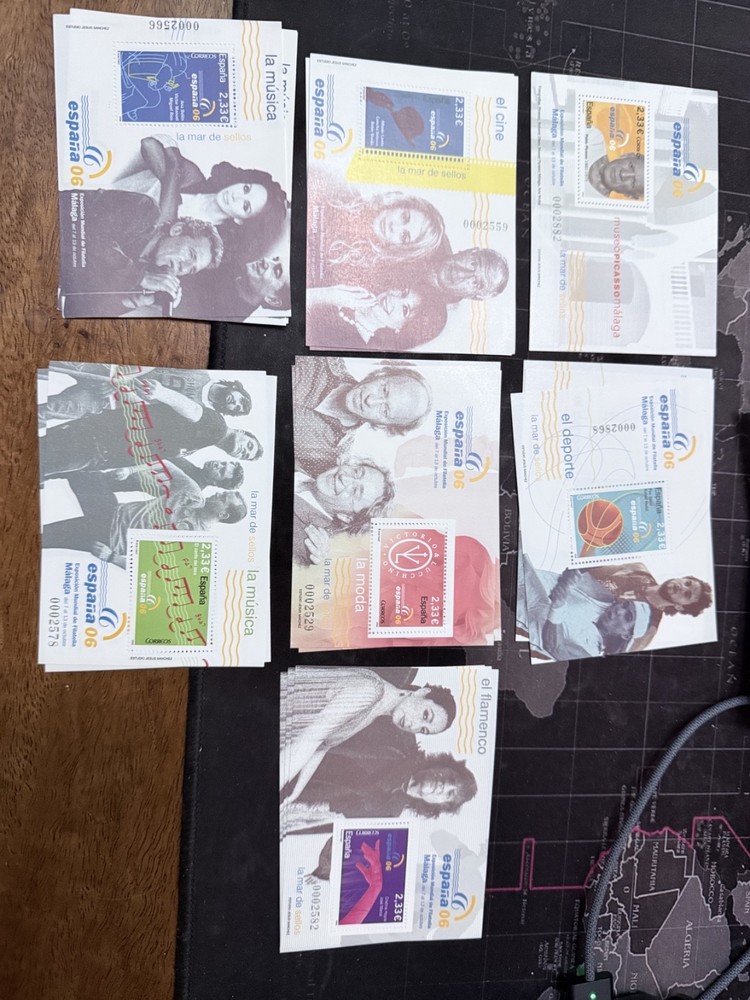 Spanish stamps 7 mini sheets "espanoa 06"