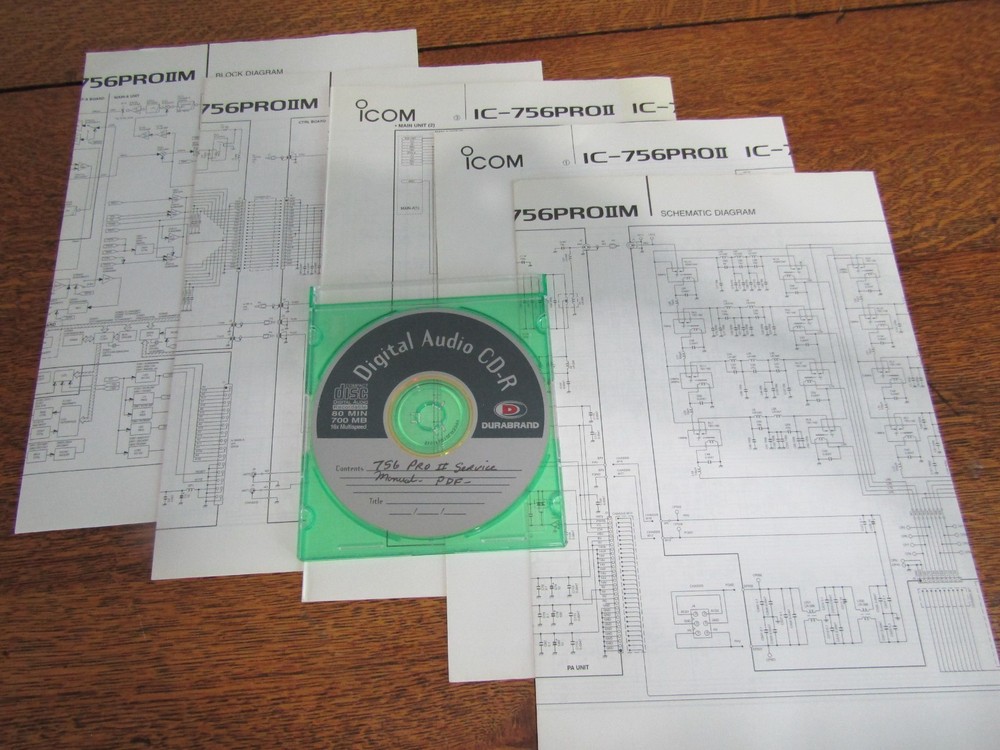 ** ORIGINAL ICOM IC-756 PRO 11 SCHEMATICS WITH CD. **