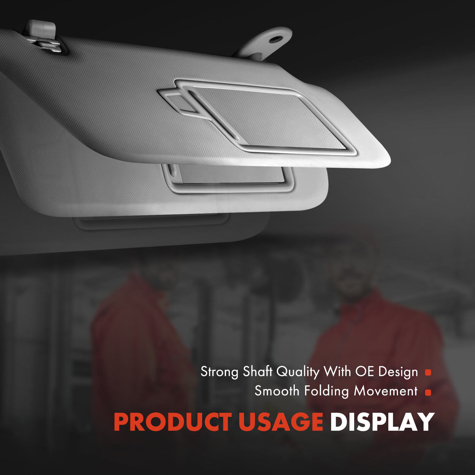 Gray Left Driver Sun Visor with Mirror & Light for Toyota Highlander 2014-2019