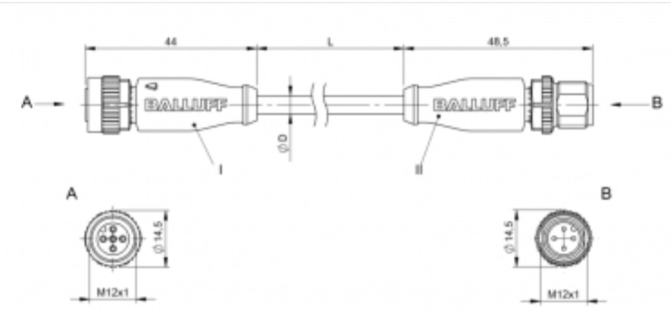 Balluff BCC05LU, Extension Cable