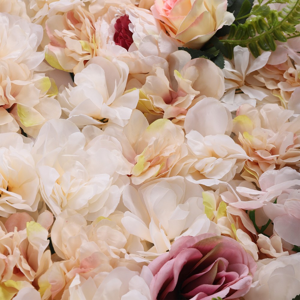 6 Pcs Panel Floral Backdrop Artificial Flower Wall Backdrop Silk Flower Wall