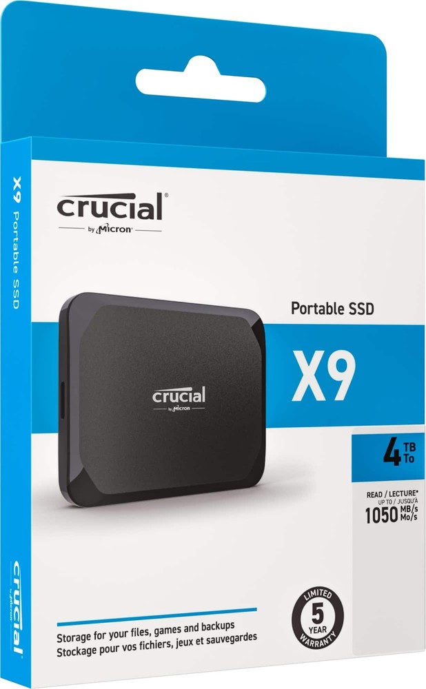Crucial - X9 2TB External USB-C SSD - Black