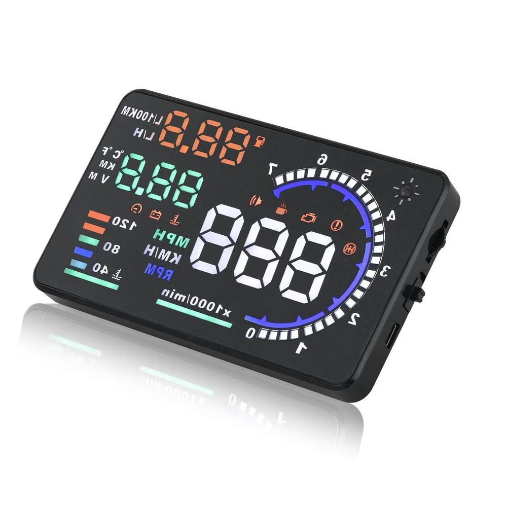 Car OBD2 Head Up Display A8 Digital OBD Windshield Projector Speedometer + Alarm