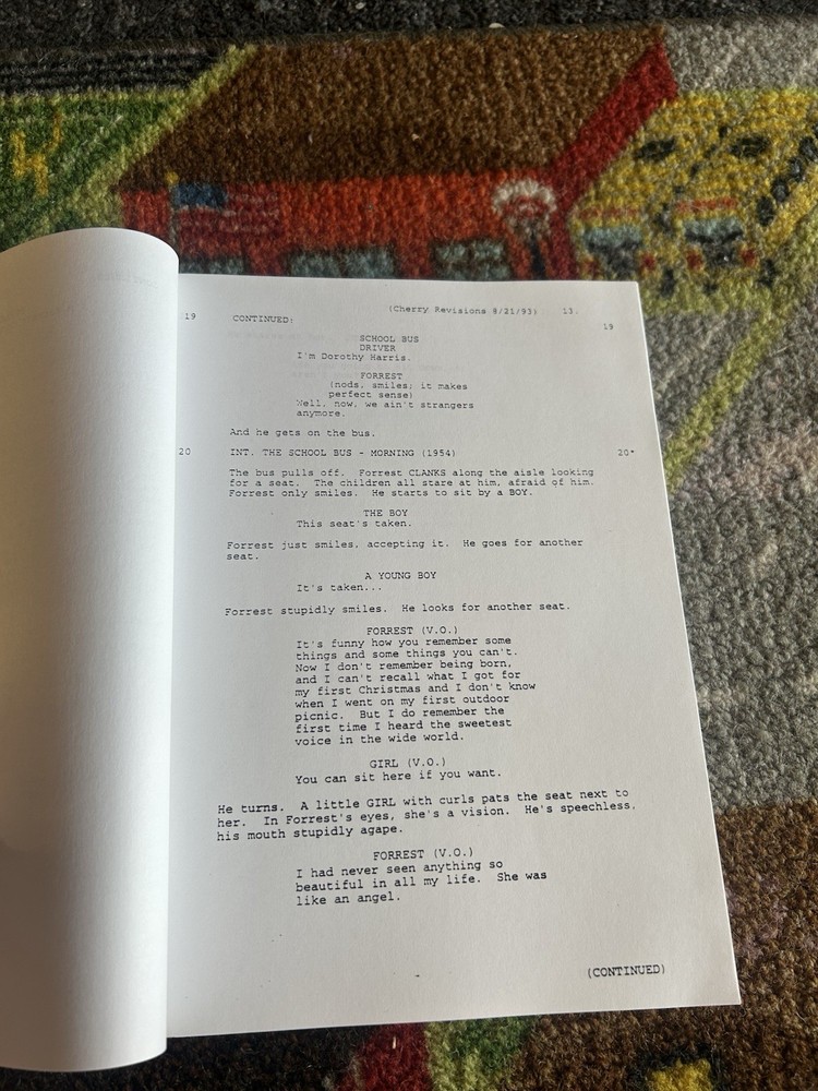 Forrest Gump Produced Sample Script 1993 Third Draft With Revisions
