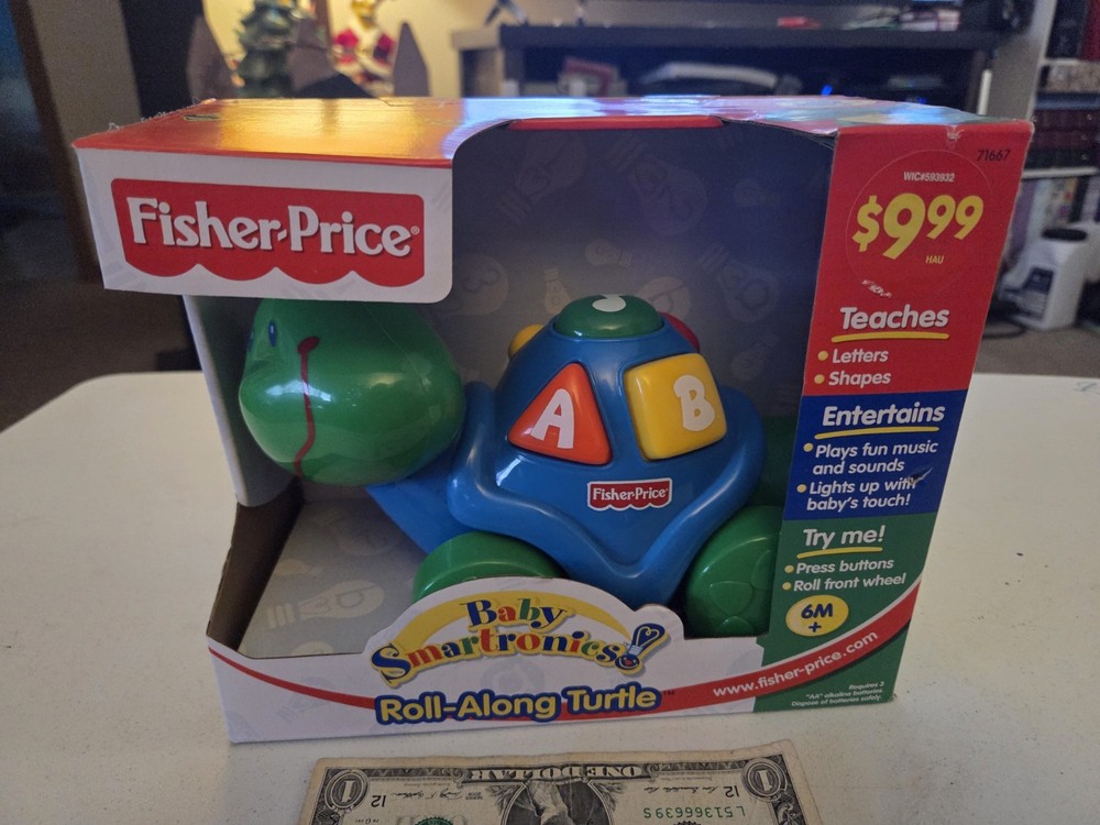 Fisher Roll-Along Turtle In Box 2000