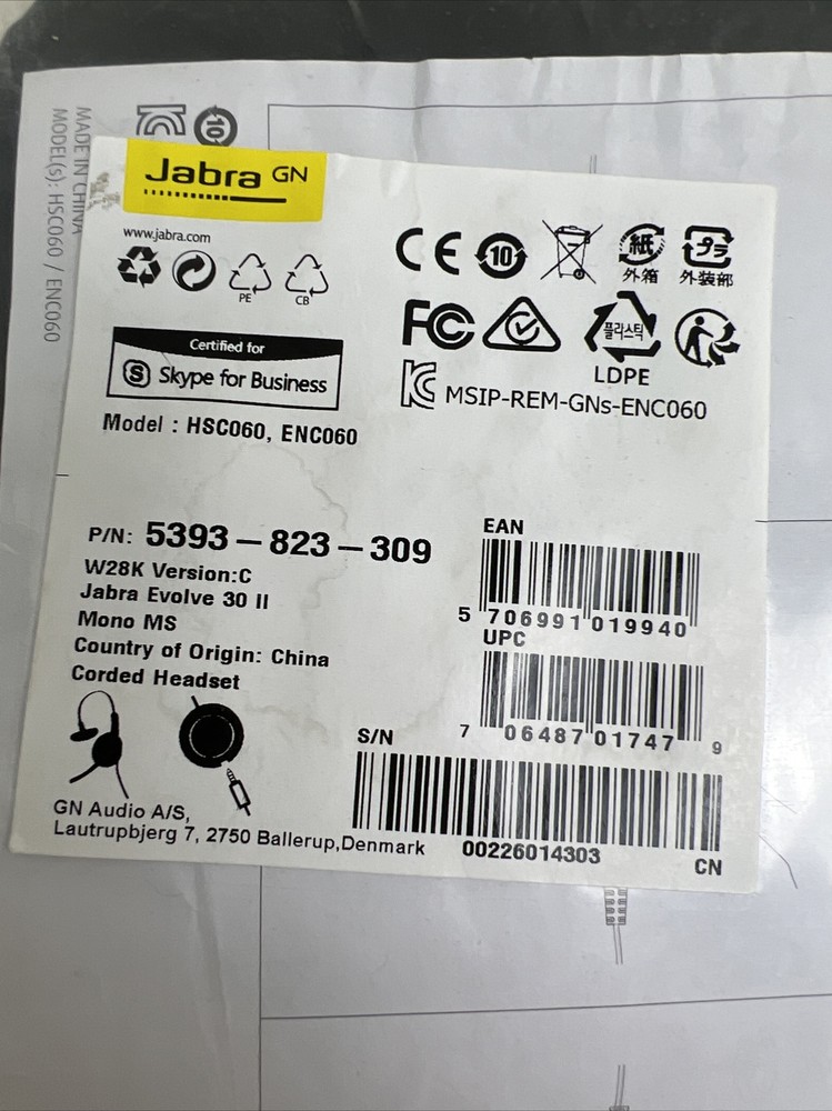 Jabra Black GN Headset New