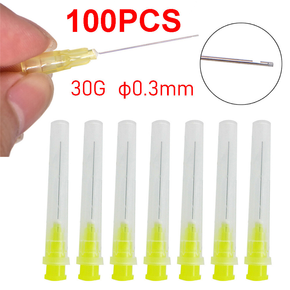 100件装牙科内腔灌溉针头30GA端关闭侧孔注射器新品-