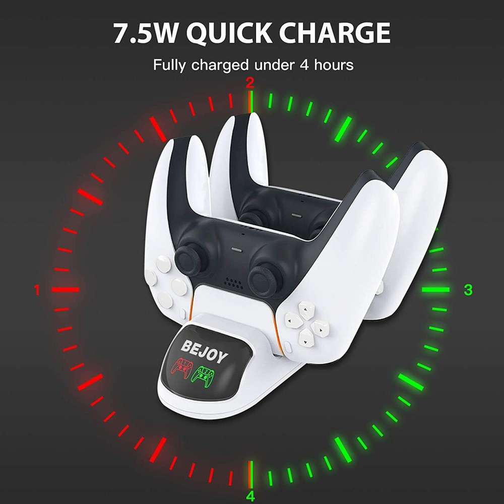 Newest PS5 DualSense Controller Charging Station, BEJOY Dual USB Type C PS5 Cont