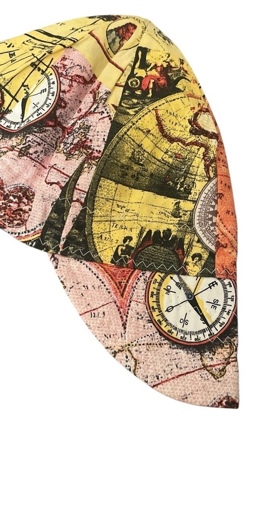 NWOT Comeaux Welding Cap World Map Compass Print One Size