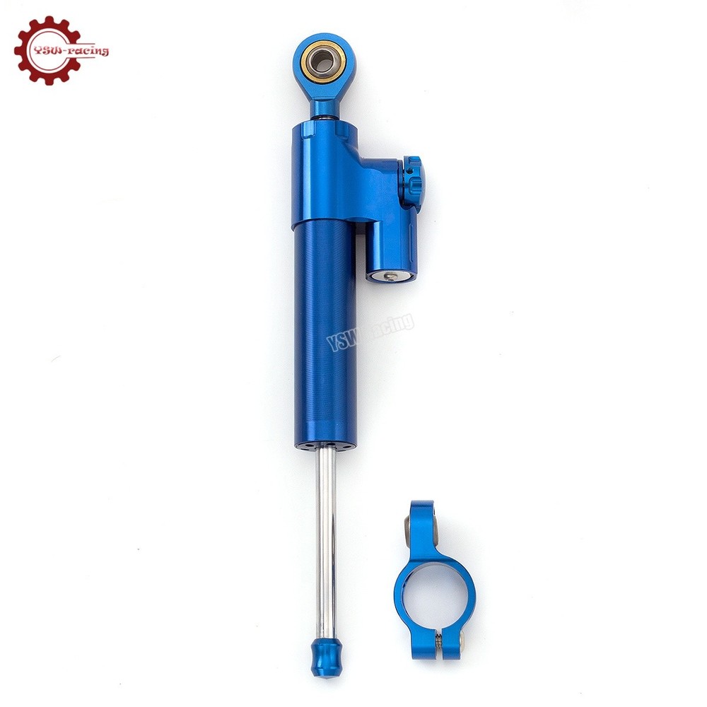 CNC Blue Steering Damper Motorcycle Stabilizer Linear Reversed Safe Control US