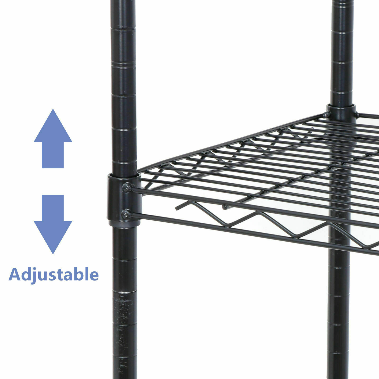 2PCS 5-Tier Shelves Wire Unit Rack Large Space Storage Rolling with 8 Casters