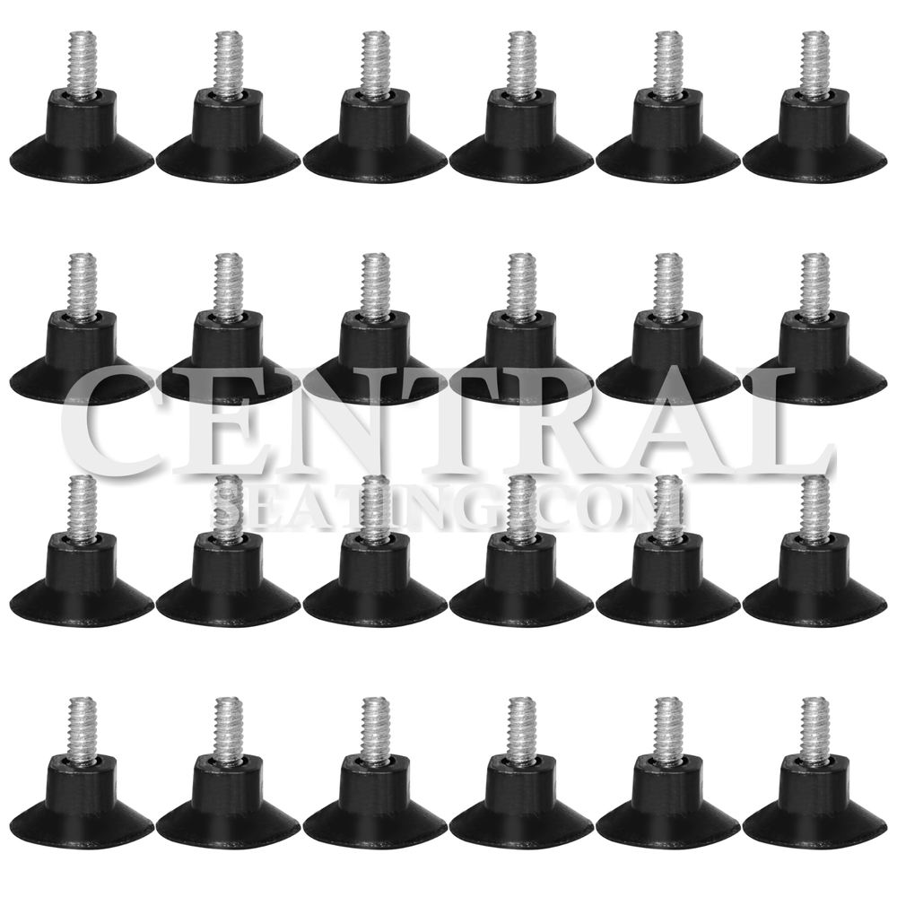 1"H Table Base Feet Leveler 24-Pack Black Plastic Stabilizer Wedges Leveling