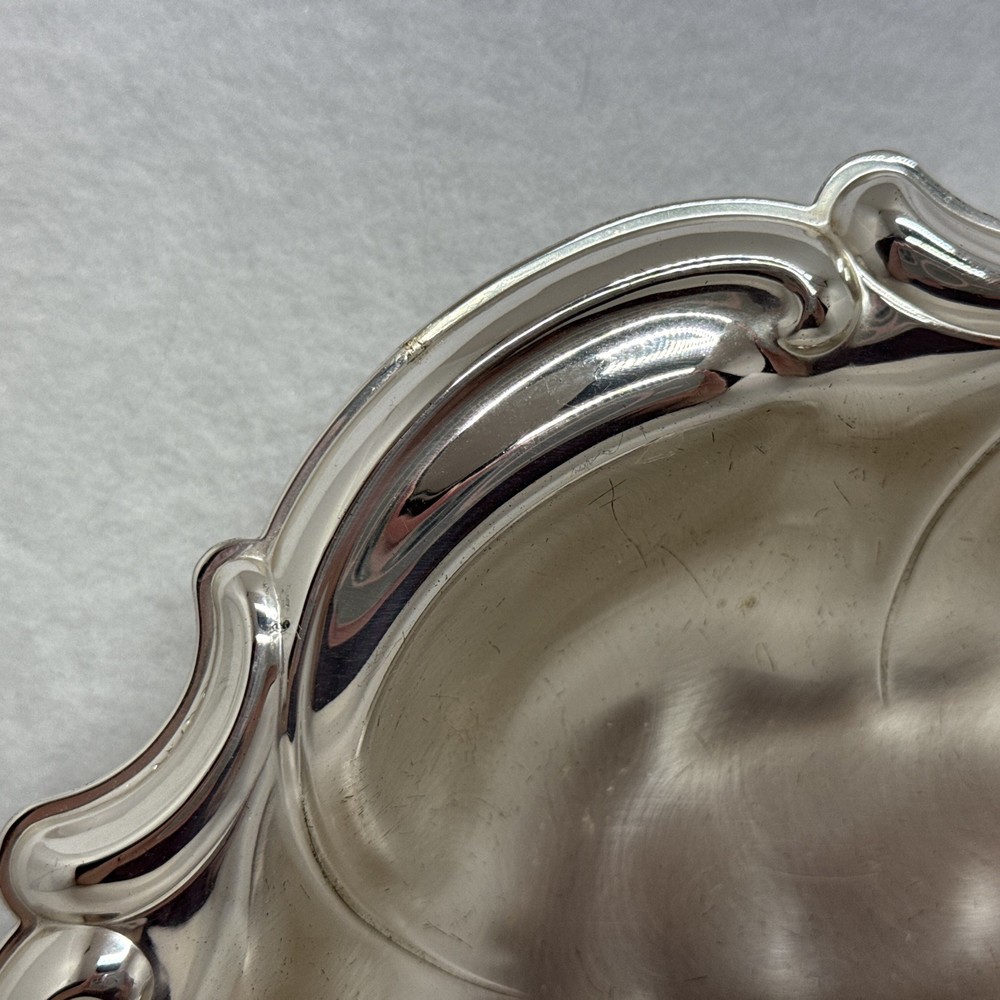 Vintage Caravelle Silverplate Candy Dish Bowl Tray Footed Tarnish Resistant 8”