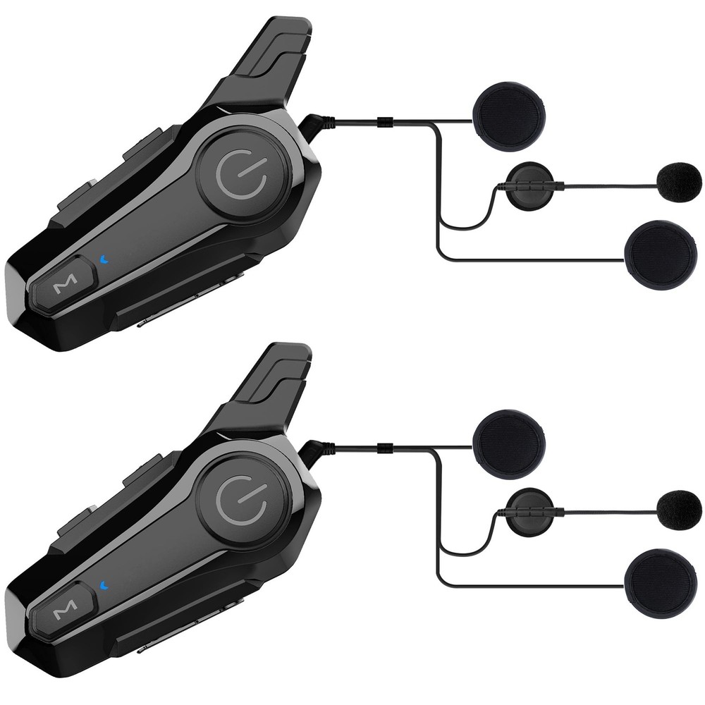 Motorcycle Bluetooth Headset Wireless Helmet 2-Way 400M Intercom Headphone wi...