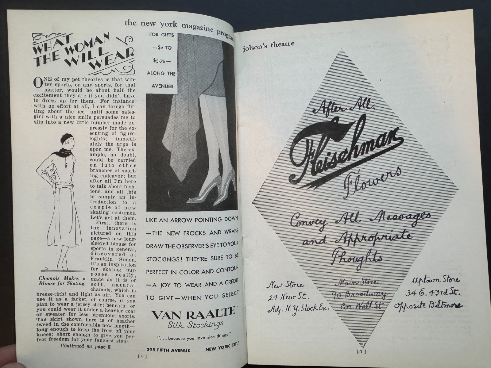 Vintage Broadway Theater Programs 1920s Art Deco Roxy, Jolsons, Majestic