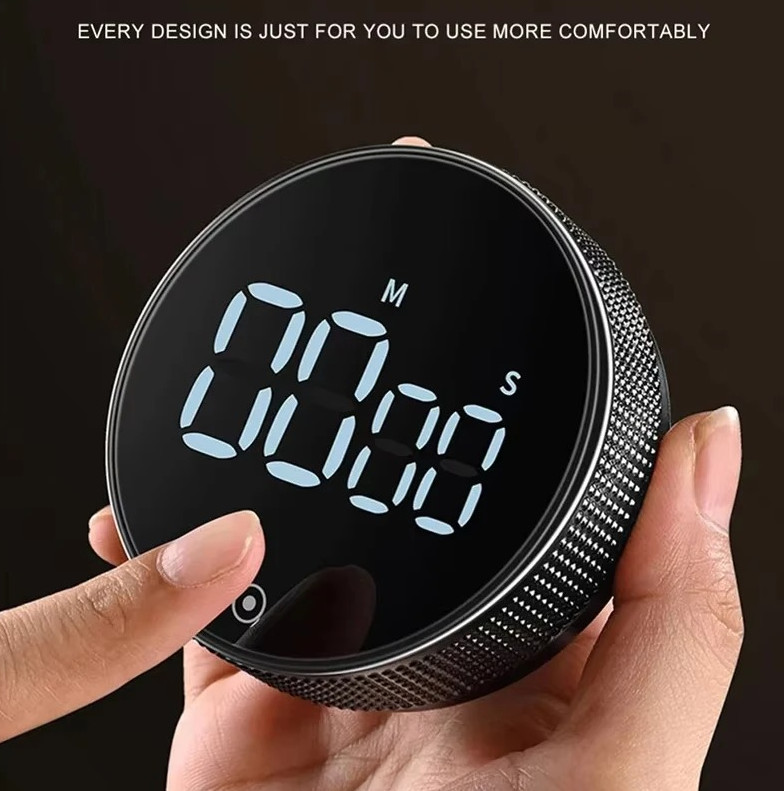Magnetic Digital Kitchen Timer Rotary Countdown Mechanical Style Stopwatch