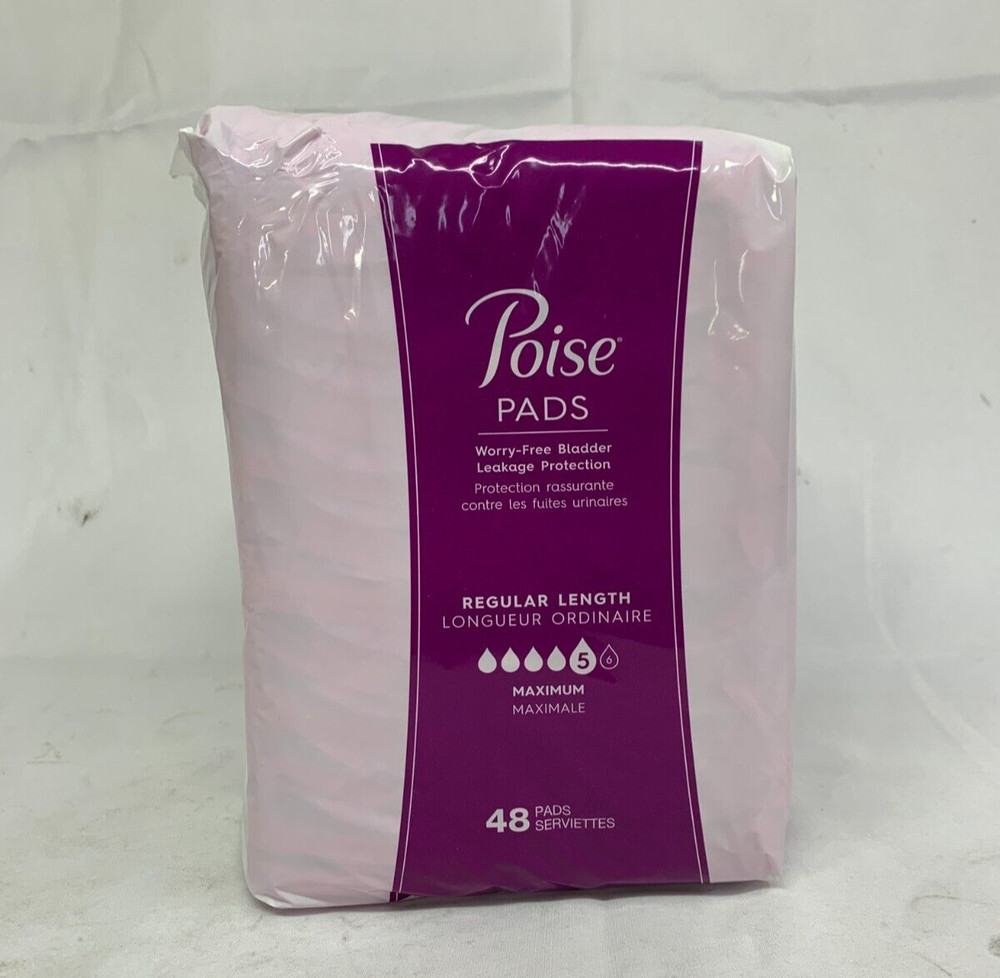 Poise Maximum Absorbency Regular Length Bladder Incontinence Pads (48 Count)