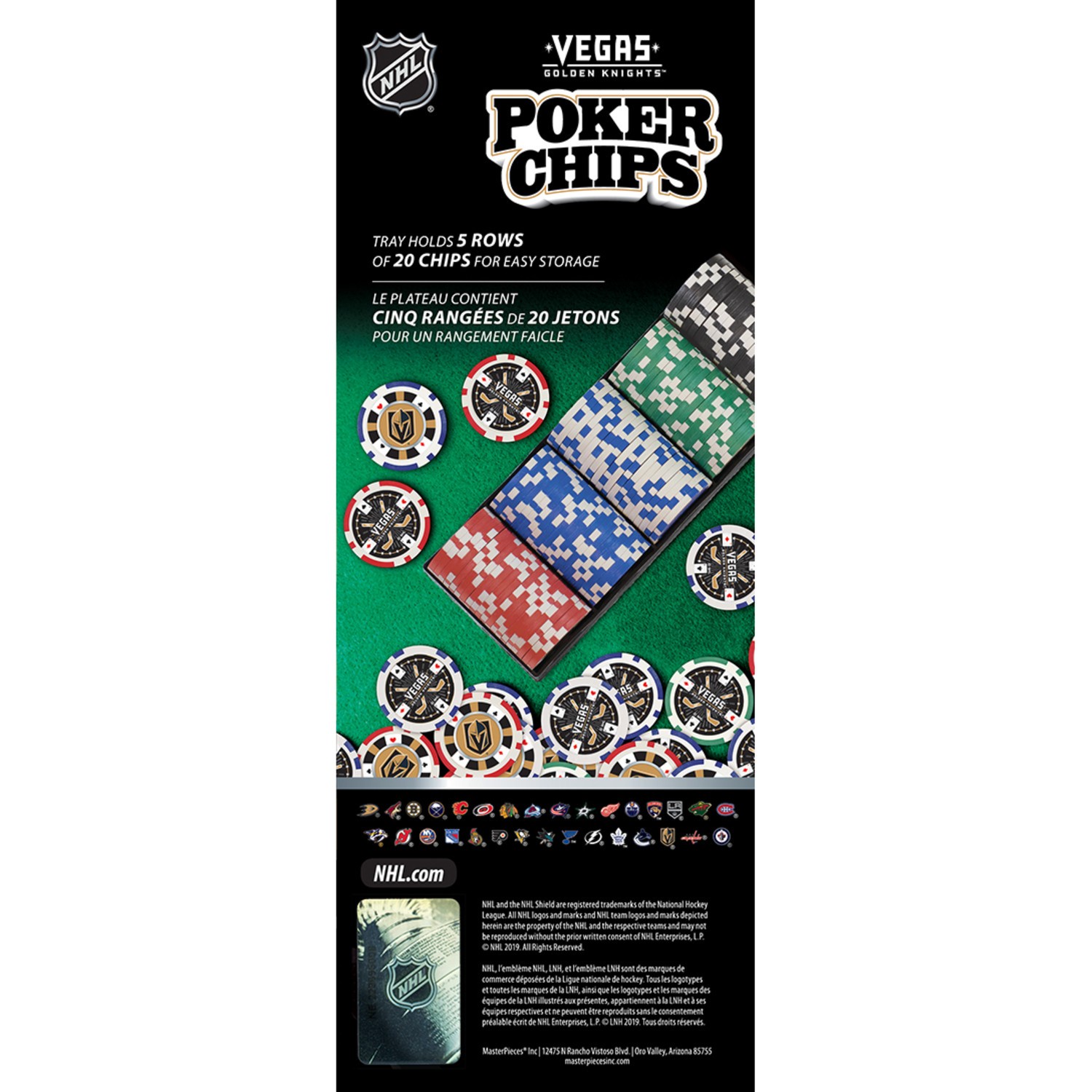 MasterPieces - Las Vegas Golden Knights - NHL Poker Chip Set - 100 Piece