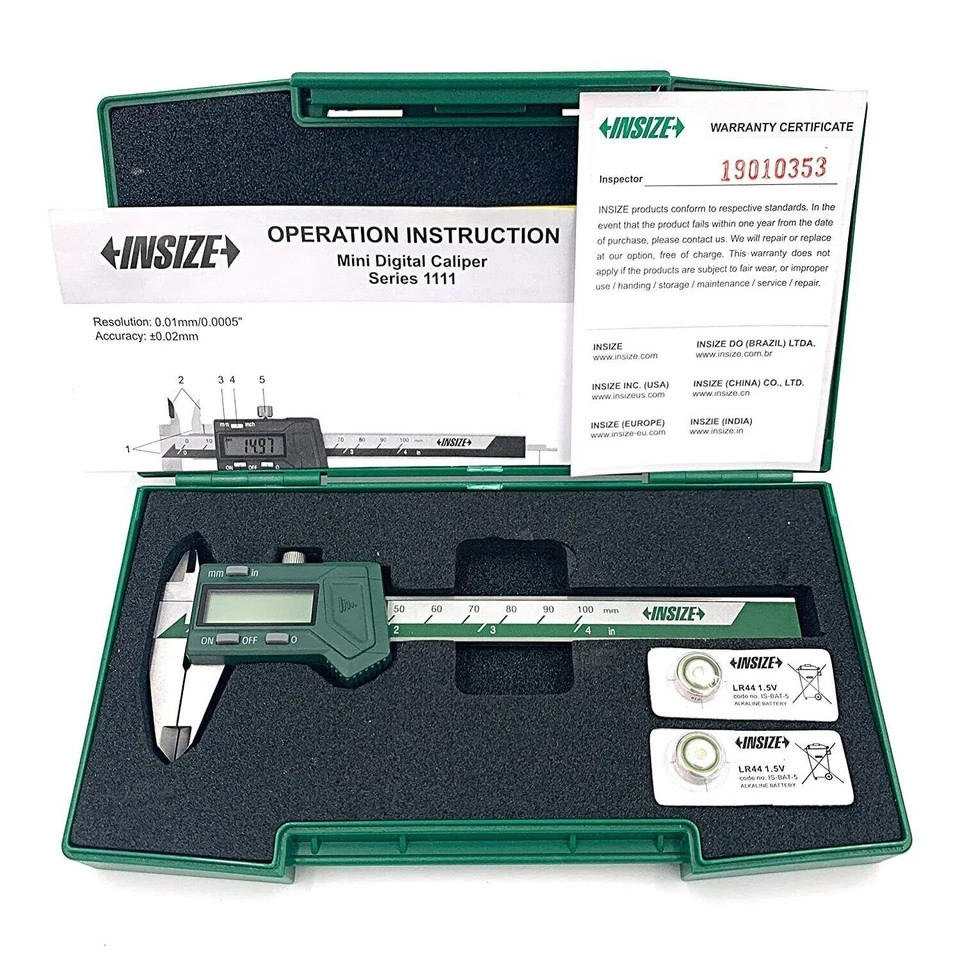 INSIZE 1111-75A Mini Digital Caliper Range 0-75mm/0-3"