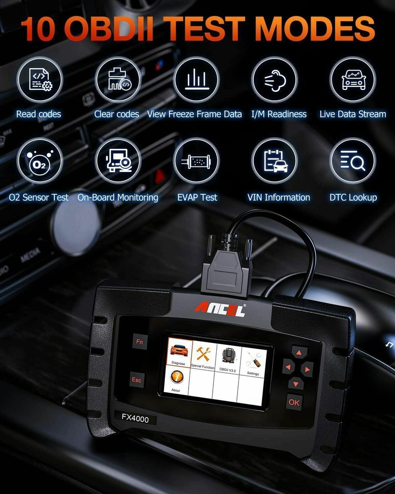 Ancel FX4000 OBD2 Full System Auto Diagnostic Tool Code Reader EPB ABS Scanner