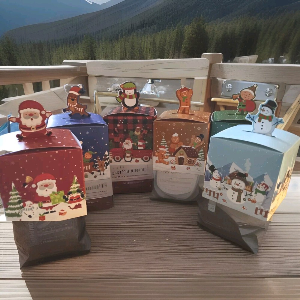 48 Assorted Small Christmas Gift Boxes Unassembled 4"×4"×4" Perfect For...
