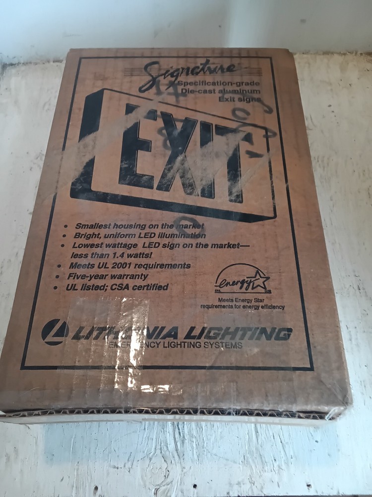 LITHONA LIGHTING - Black Exit Sign WITH MOUNT - (SW47)