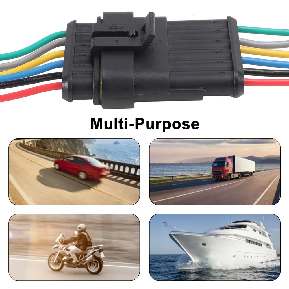 5Pair 6Pin Connector Waterproof Electrical 6 Pin Plug Auto Electrical Wire Co...