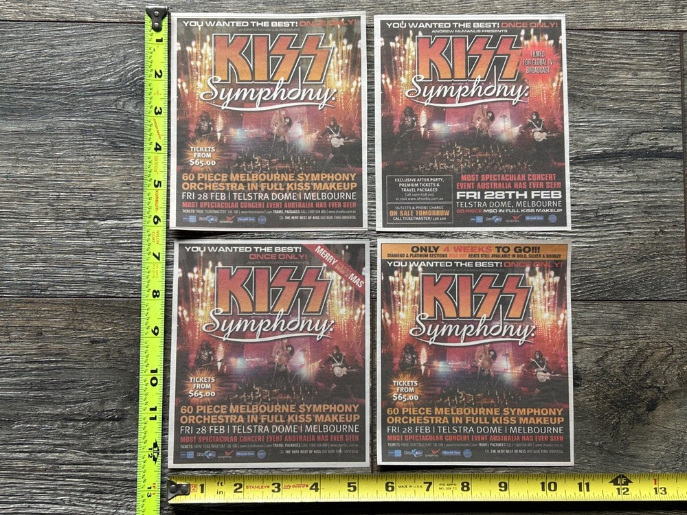 KISS Concert Ad Advert Kiss Symphony Melbourne Australia 2003 Lot Vintage Kiss