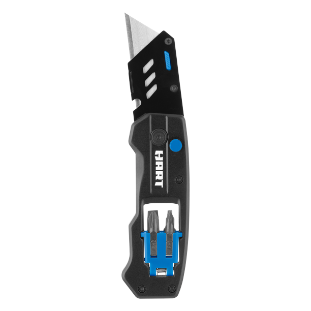 HART Multi-Function Folding Quick-Change UTILITY KNIFE w/ BIT STORAGE & HOLDER