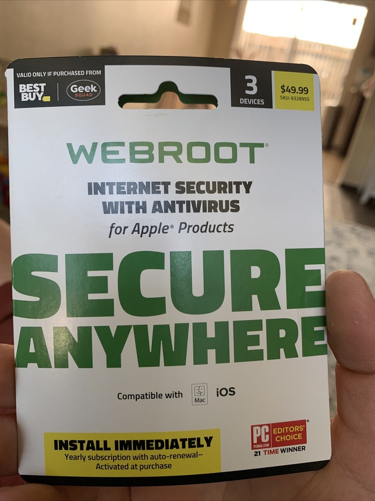 Webroot SecureAnywhere Antivirus Software 2021 for 3 Devices For Apple