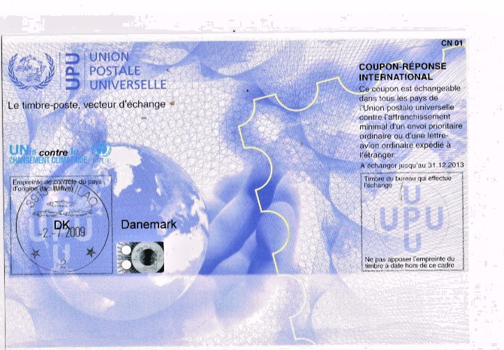 2009 UPU International Reply Coupon