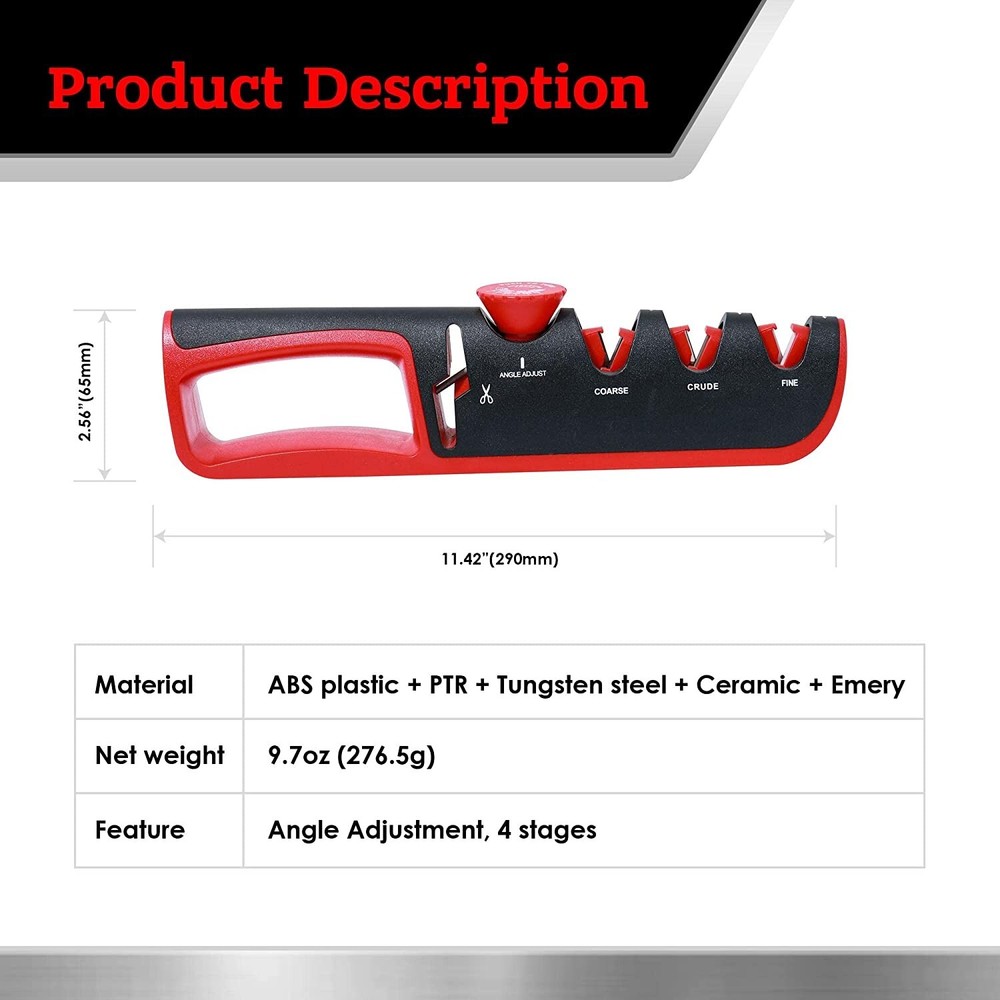 4 in 1 Knife Sharpener Professional Ceramic Tungsten Kitchen Sharpening System