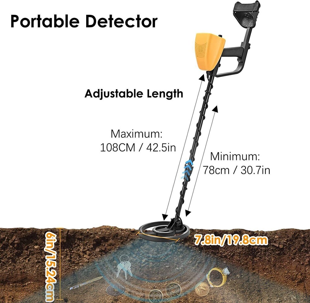 LCD Display Underground Metal Detector Gold Digger Hunter Deep Sensitive Coil