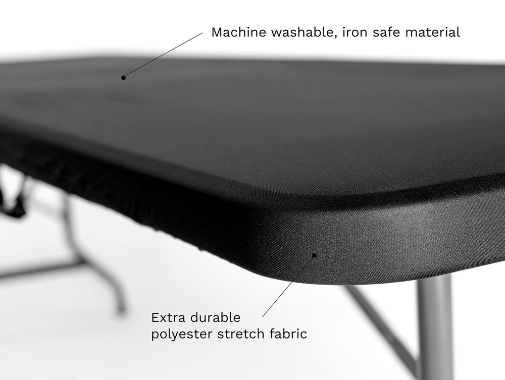 Iceberg iGear Stretch Fabric Table Top Cap Cover Fits 8' Table Polyester/Span...