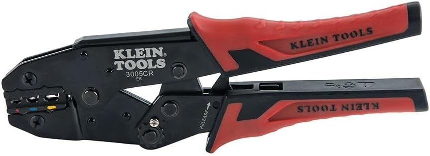 Klein Tools 80013 Wire Stripper / Ratcheting Crimper, Electrical Red, Black