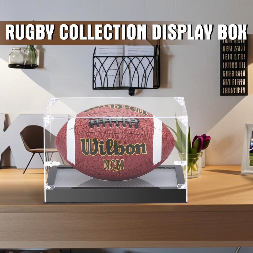 Acrylic Football Display Case with Adjustable LED