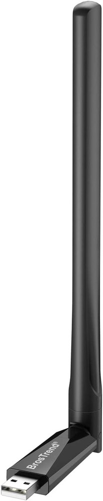BrosTrend 650Mbps Linux Compatible WiFi Adapter Supports Kali Linux, Black