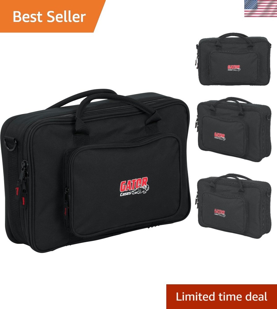 Stylish 16" x 10" x 3" DJ Equipment Bag - Includes Adjustable Shoulder Strap