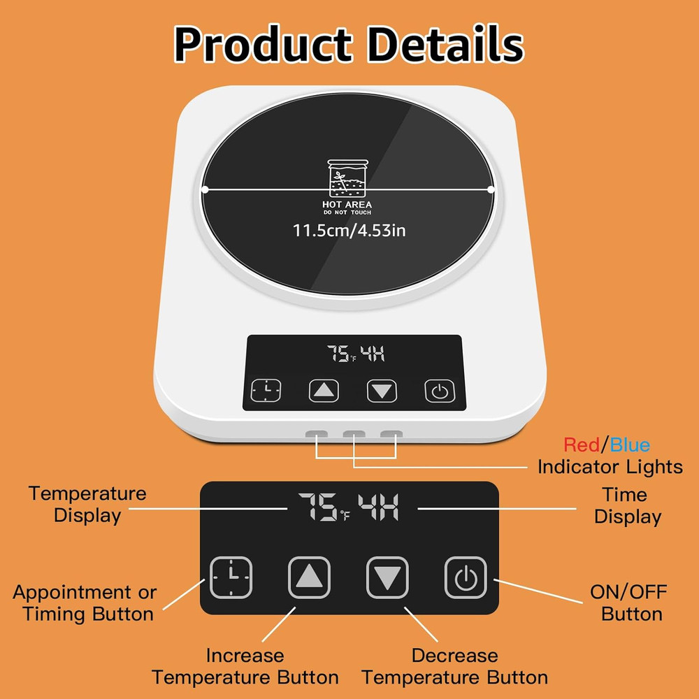 Sourdough Starter Warmer with Memory Function– 1°F Precision Temperature Control