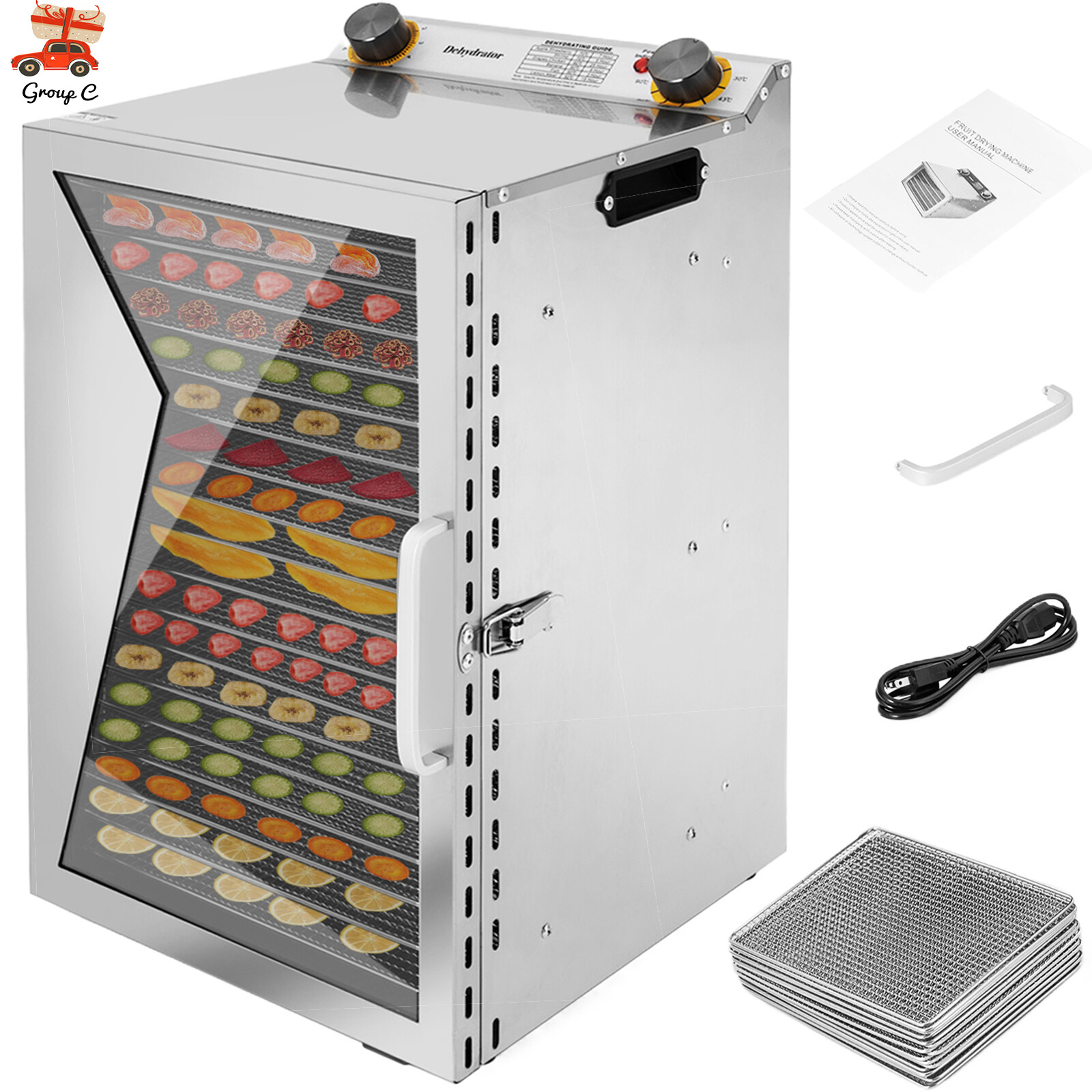 Food Dehydrator For Fruit 18 Trays Deshidratador De Alimentos Home Use 600W HOT!