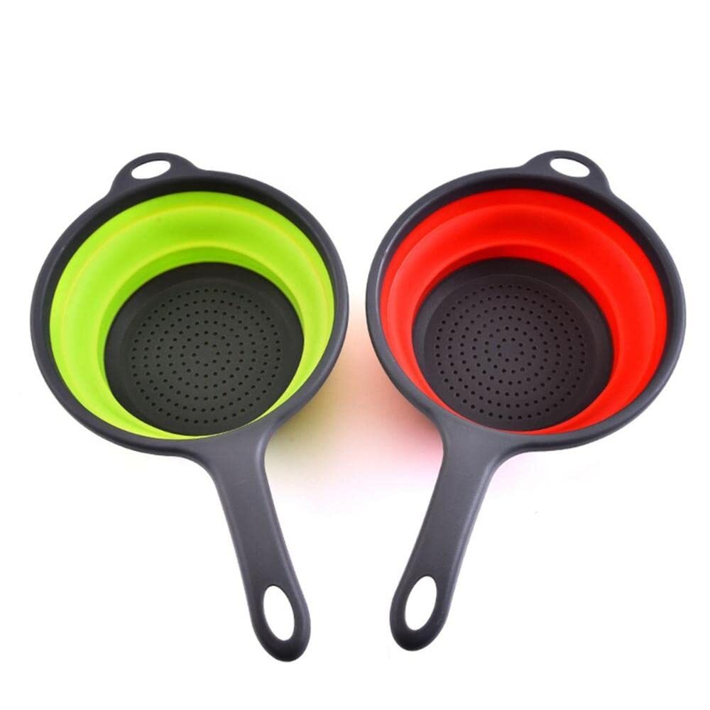 Foldable Space-Saving Silicone Colander Strainer Colander Dish Drainer Draini...
