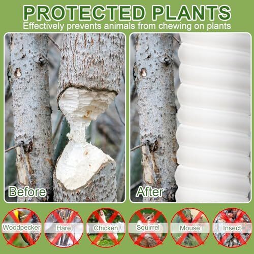 4 Pcs Tree Trunk Protector-2 Size Plastic Spiral Tree Guard Tree Trunk Protec...